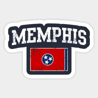 Memphis State Flag Vintage Distressed Sticker